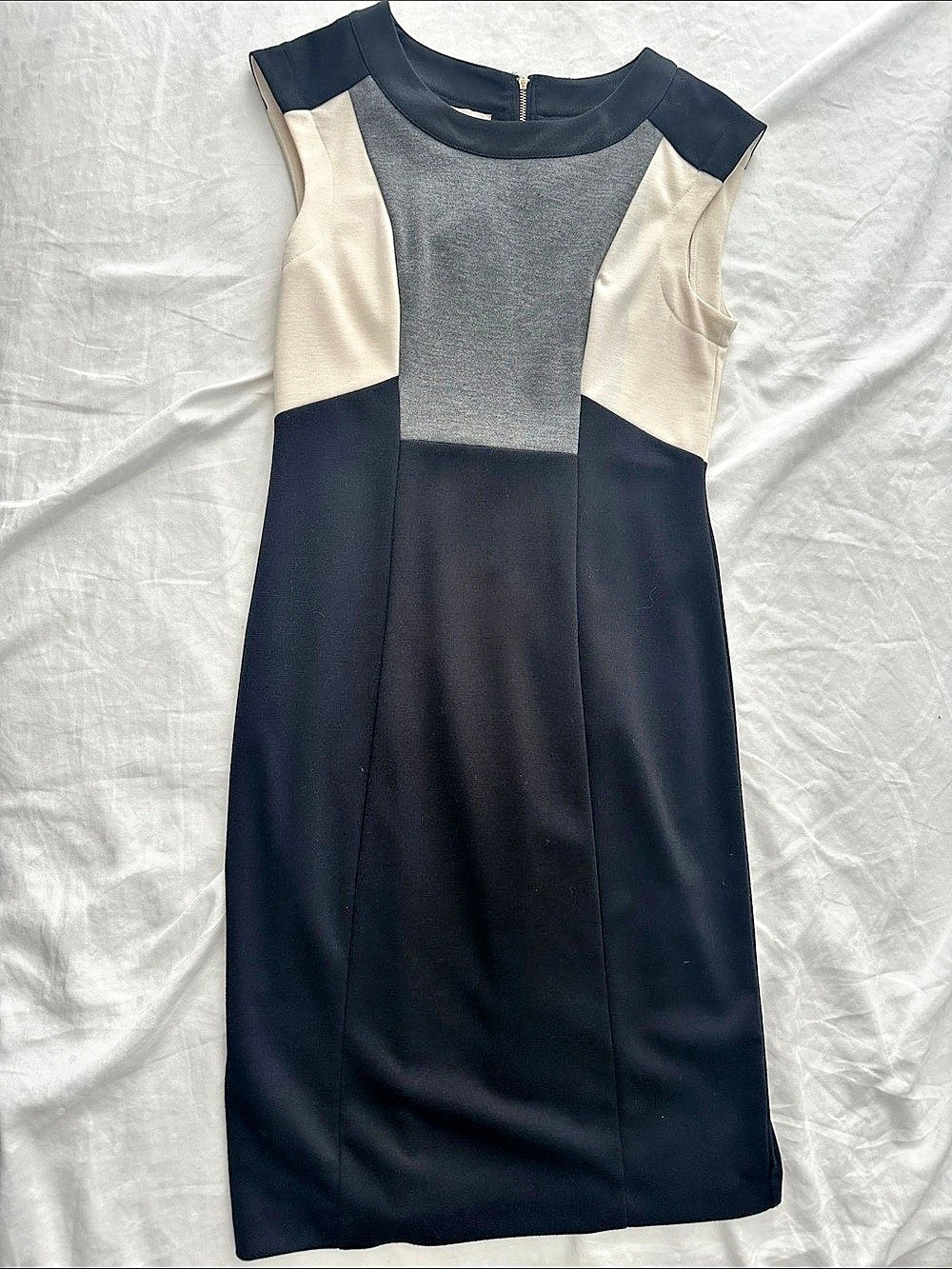 London Times Color Block Midi Dress Size 6 Like New